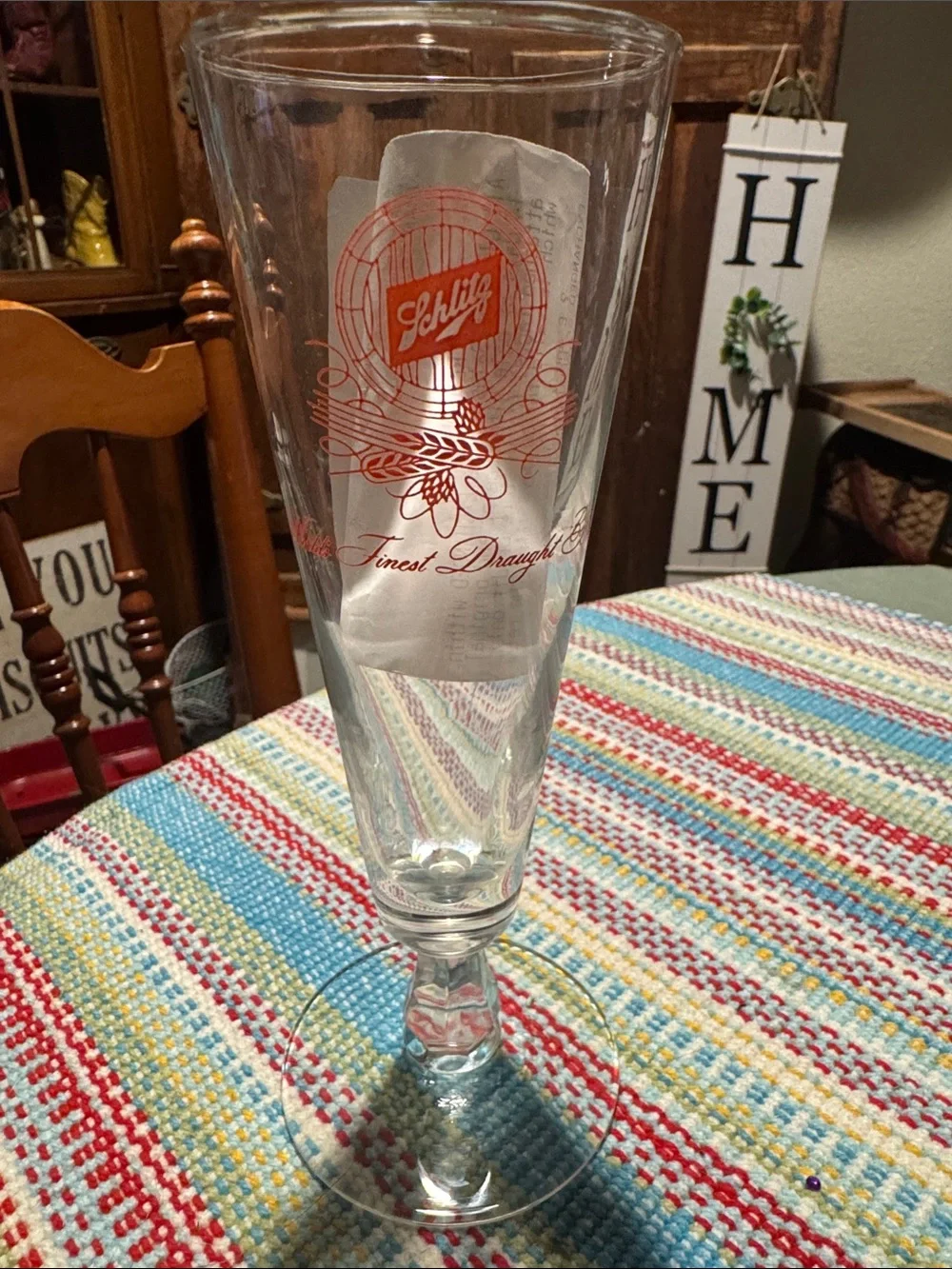 Schlitz Orange Logo Clear Pint Glass